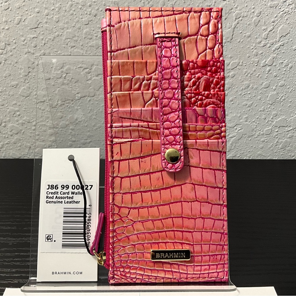 Brahmin Credit Card Wallet Tower CUPID OMBRÉ MELBOURNE Leather NWT